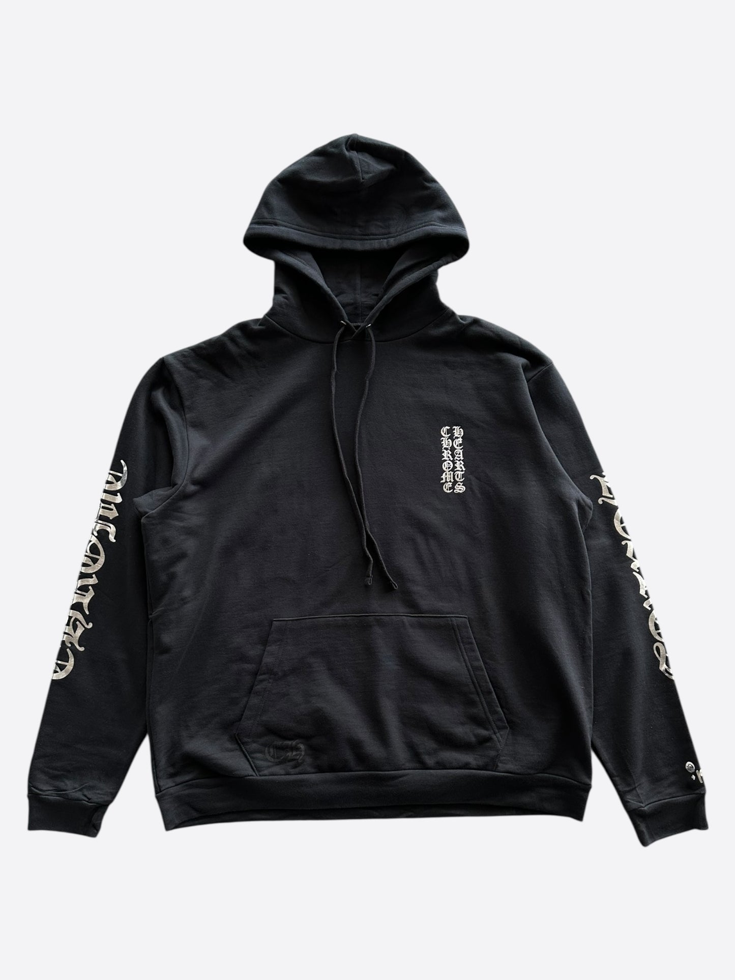 Chrome Hearts Black & Silver Script Logo Hoodie