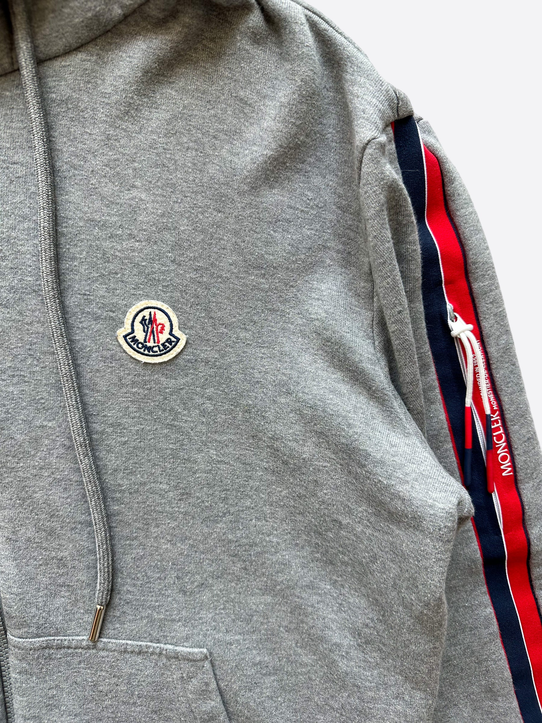 Moncler striped zip clearance jacket