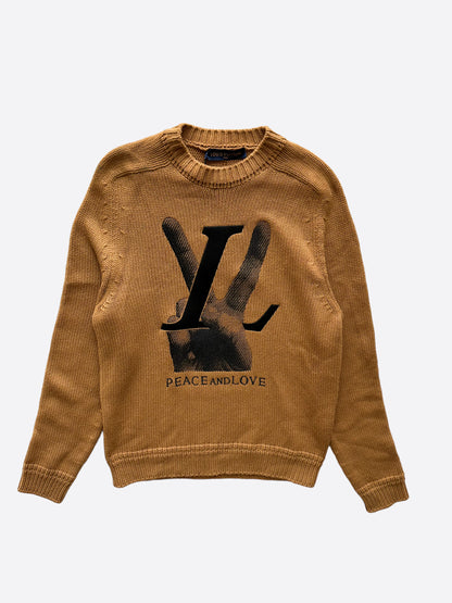 Louis Vuitton Brown Peace & Love Cashmere Sweater