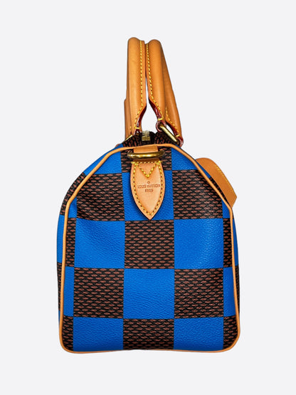 Louis Vuitton Blue & Brown Damier Speedy 25