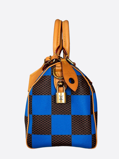 Louis Vuitton Blue & Brown Damier Speedy 25