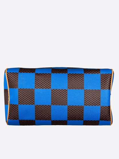 Louis Vuitton Blue & Brown Damier Speedy 25