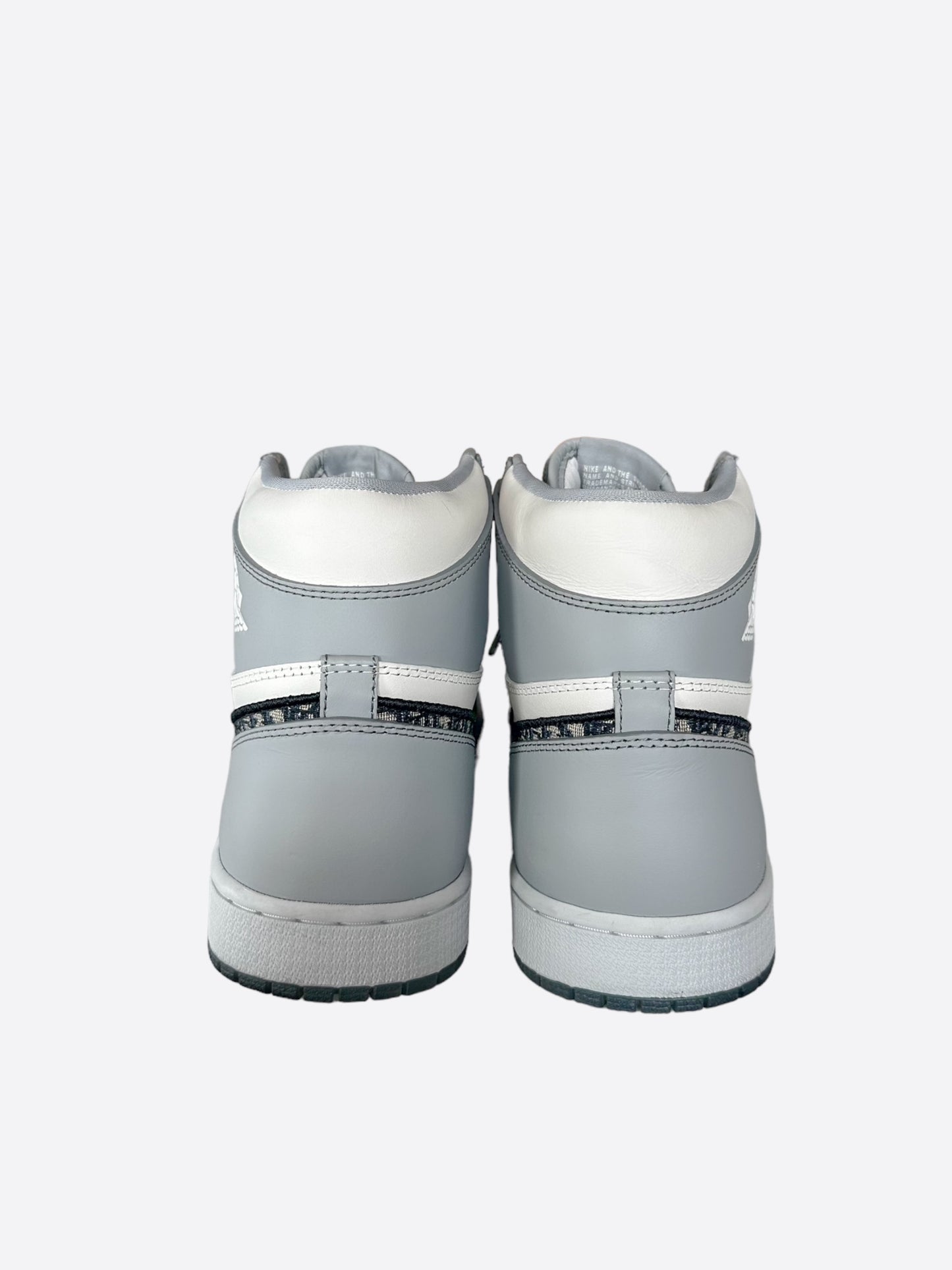 Dior Air Jordan Grey & White Oblique High Top Sneakers