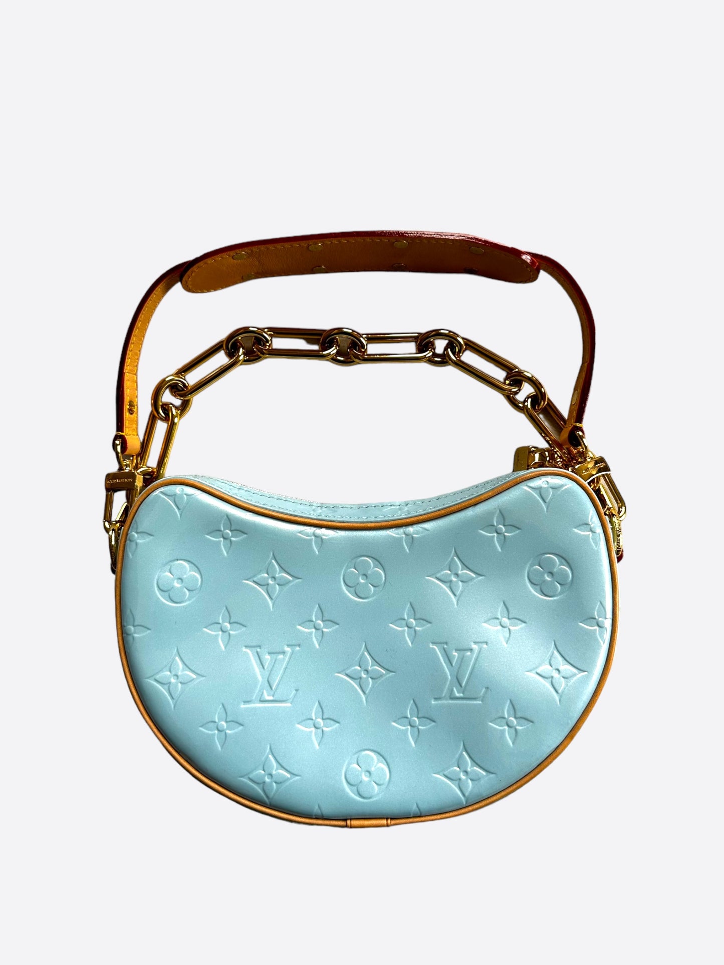 Louis Vuitton Sky Blue Vernis Monogram Croissant PM