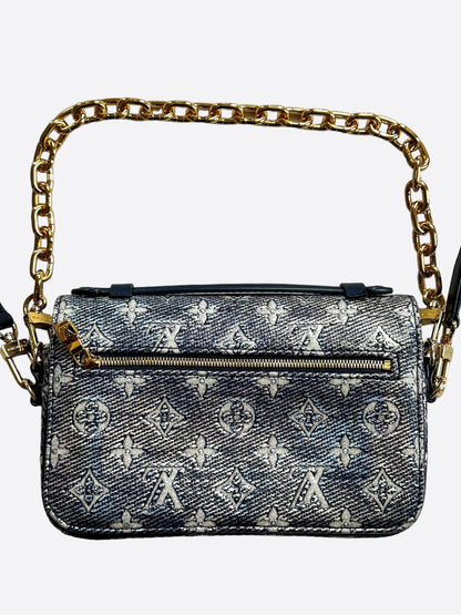 Louis Vuitton Blue & White Monogram Pochette Metis East West