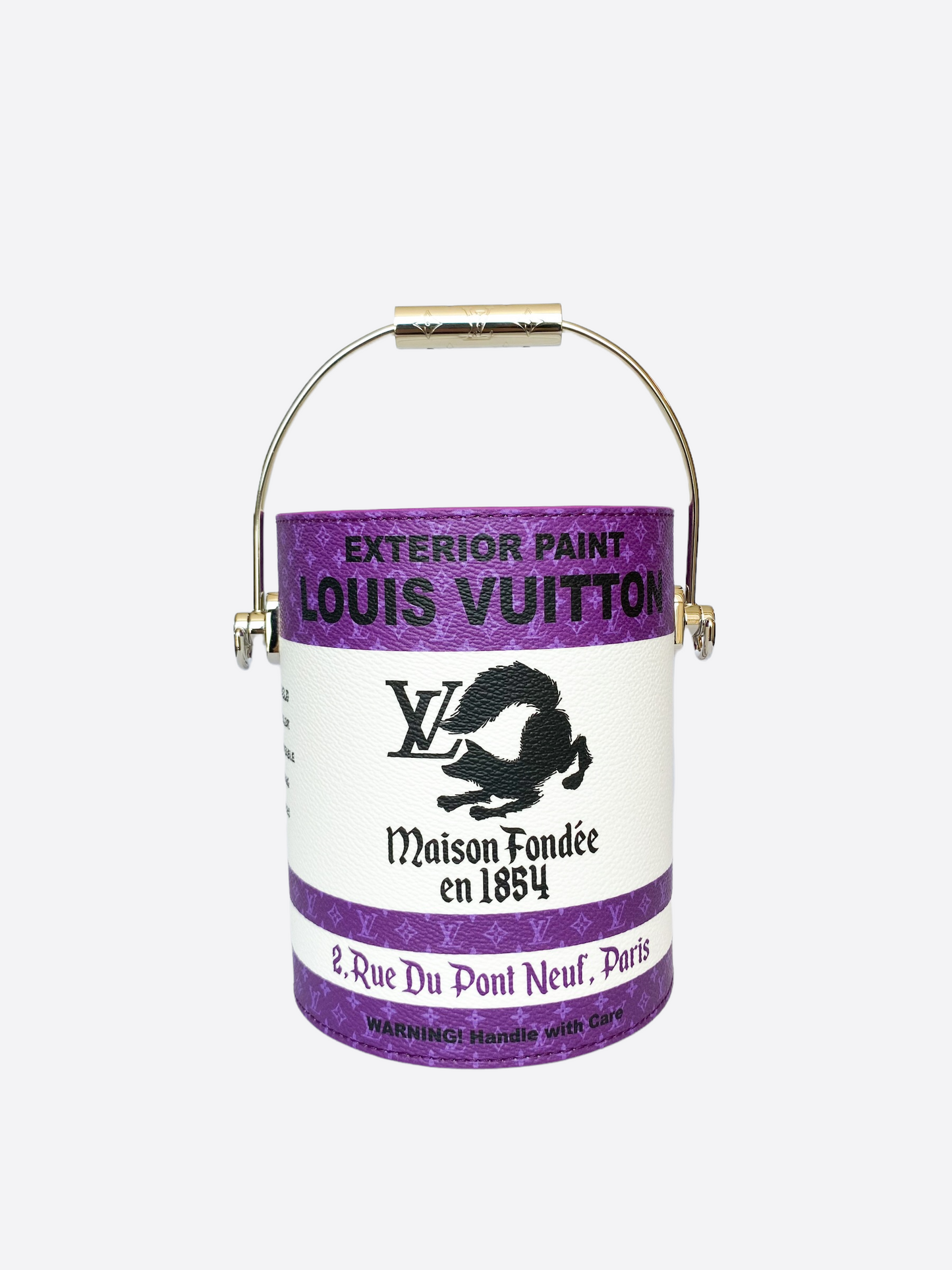 Louis Vuitton Purple Paint Can Leather Bag