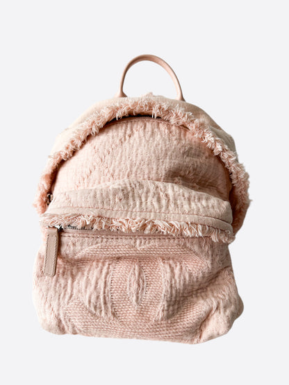 Chanel Pink Cotton Fringe Backpack