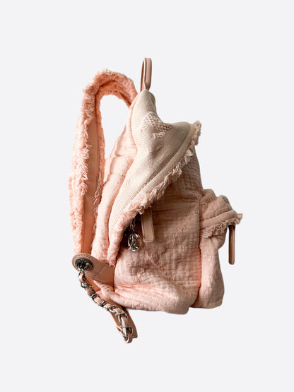 Chanel Pink Cotton Fringe Backpack