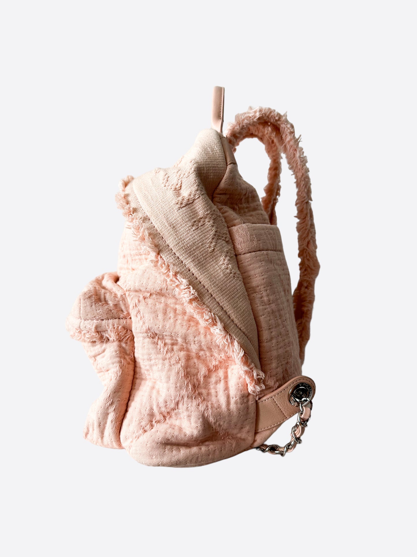 Chanel Pink Cotton Fringe Backpack