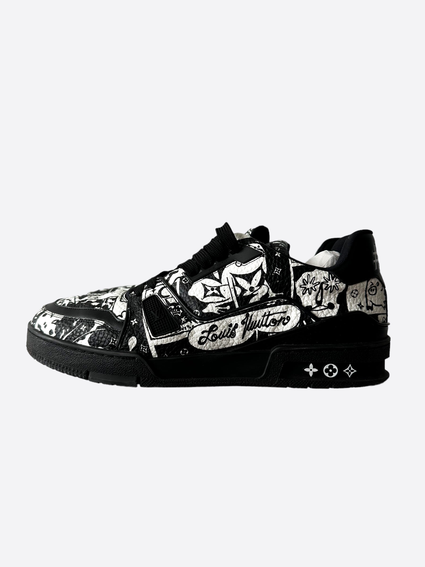 Louis Vuitton Black & White Comic Trainers – Savonches