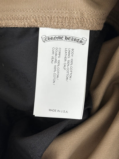 Chrome Hearts Tan, Pink & Checkered Cross Patch Carpenter Pants