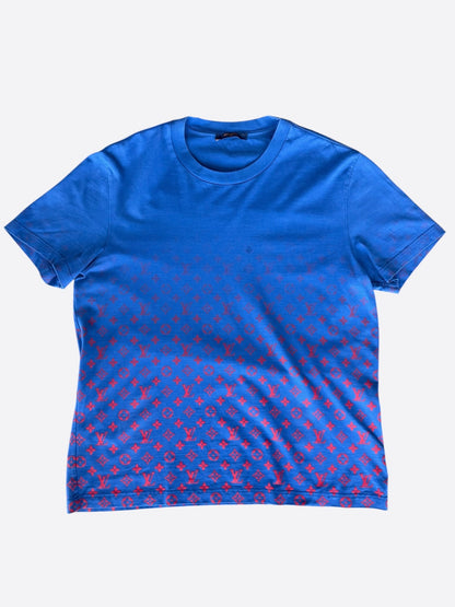 Louis Vuitton Blue & Red Monogram Gradient T-Shirt
