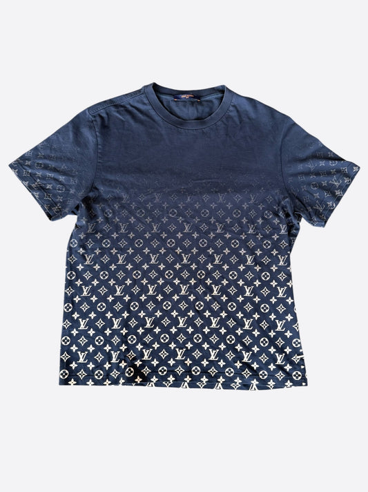 Louis Vuitton Navy & White Monogram Gradient T-Shirt