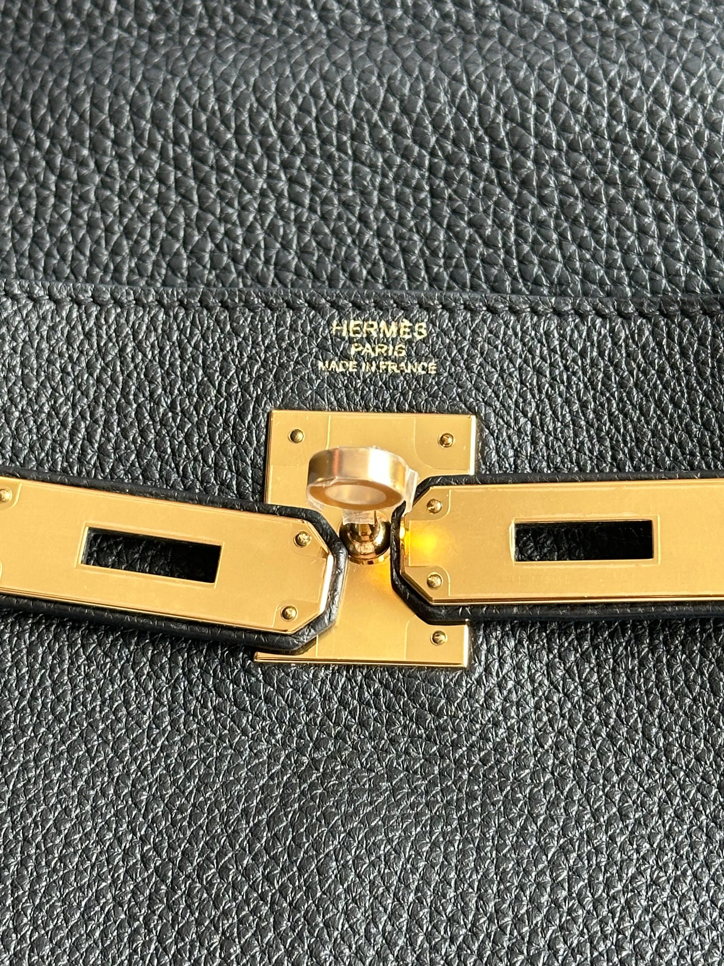 Hermes Black Togo & Gold Hardware Kelly 28