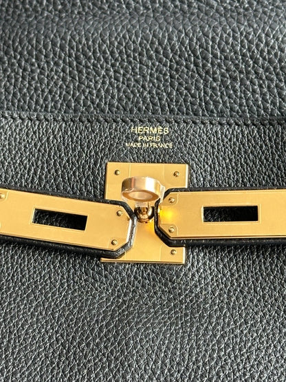 Hermes Black Togo & Gold Hardware Kelly 28