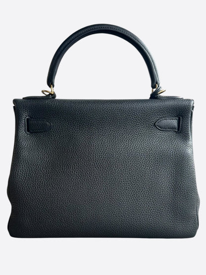Hermes Black Togo & Gold Hardware Kelly 28