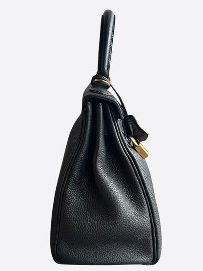 Hermes Black Togo & Gold Hardware Kelly 28