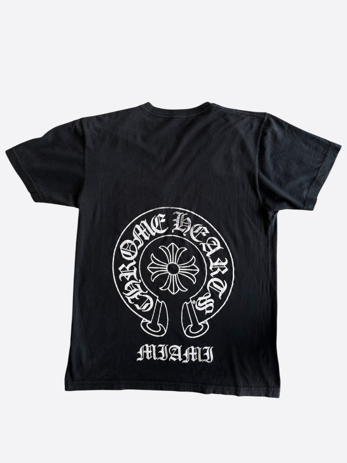 Chrome Hearts Black & White Miami Horseshoe Logo T-Shirt