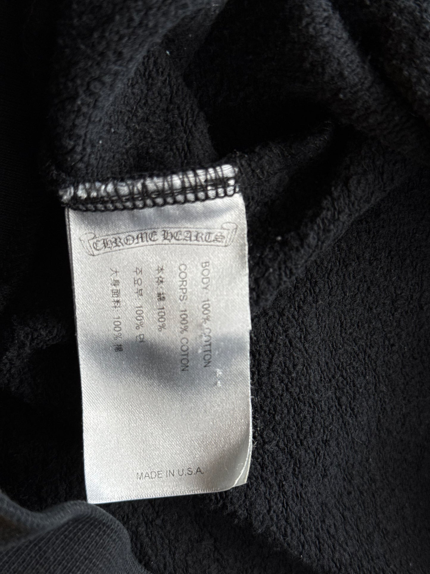 Chrome Hearts Black & White Los Angeles Horseshoe Logo Zip Up Hoodie