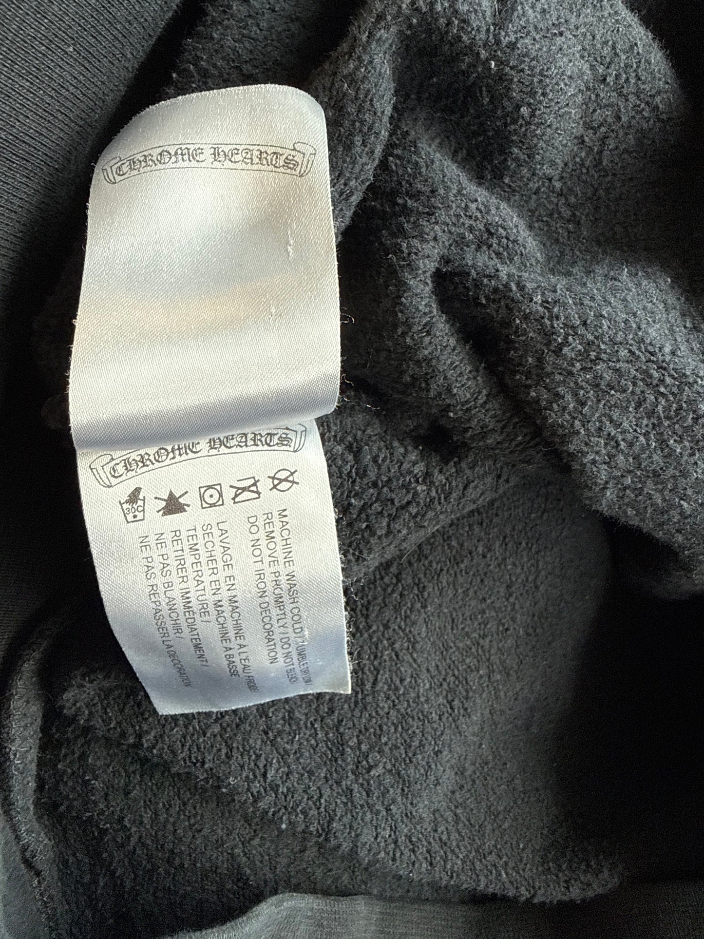 Chrome Hearts Black & White Los Angeles Horseshoe Logo Zip Up Hoodie