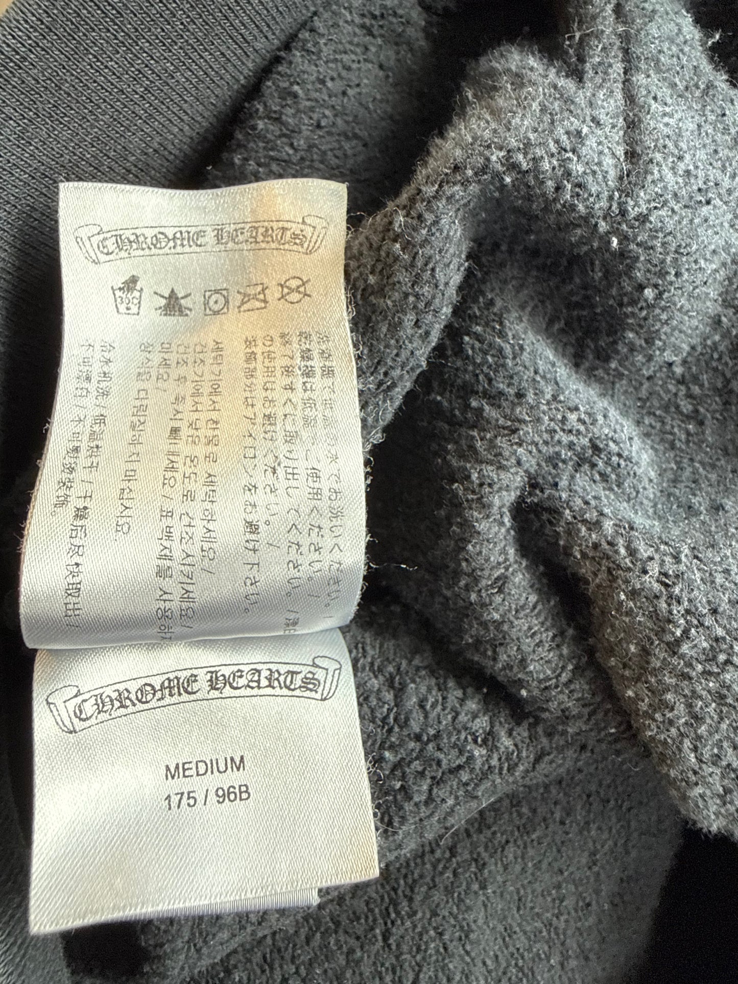 Chrome Hearts Black & White Los Angeles Horseshoe Logo Zip Up Hoodie