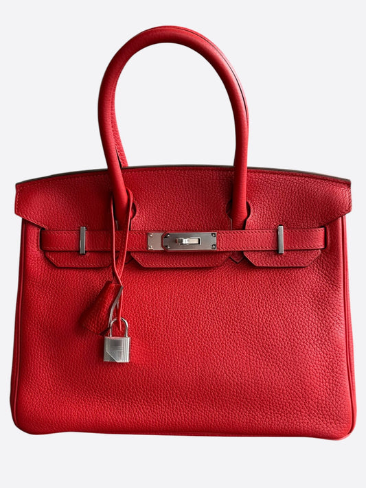 Hermes Rouge Casaque Togo & Gold Hardware Birkin 30