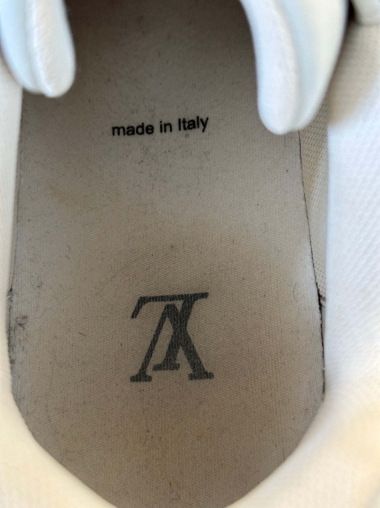 Louis Vuitton Grey & White Leather Trainers