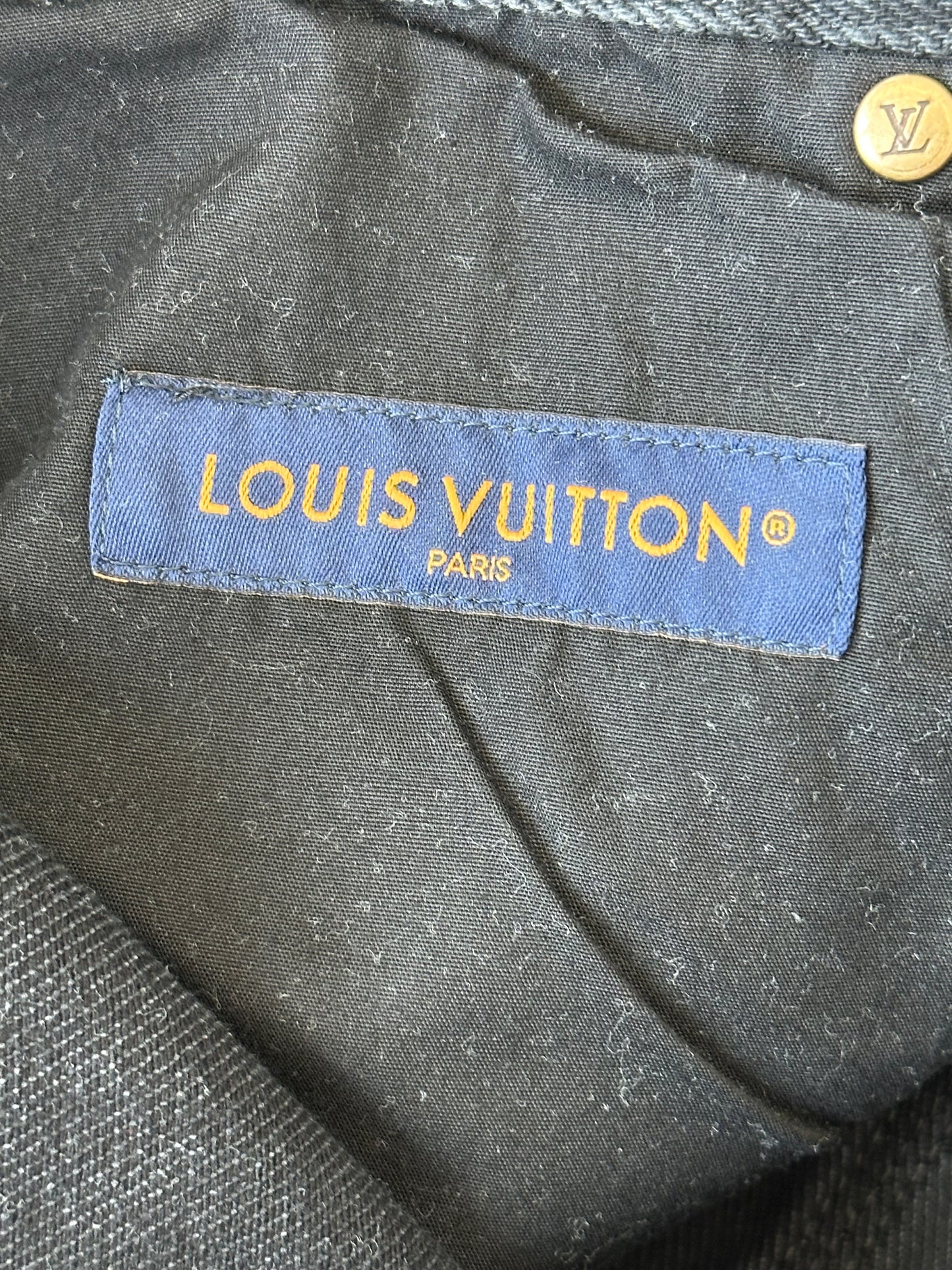 Louis Vuitton Washed Black Monogram Carpenter Pants