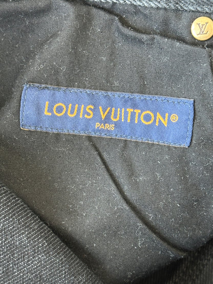 Louis Vuitton Washed Black Monogram Carpenter Pants