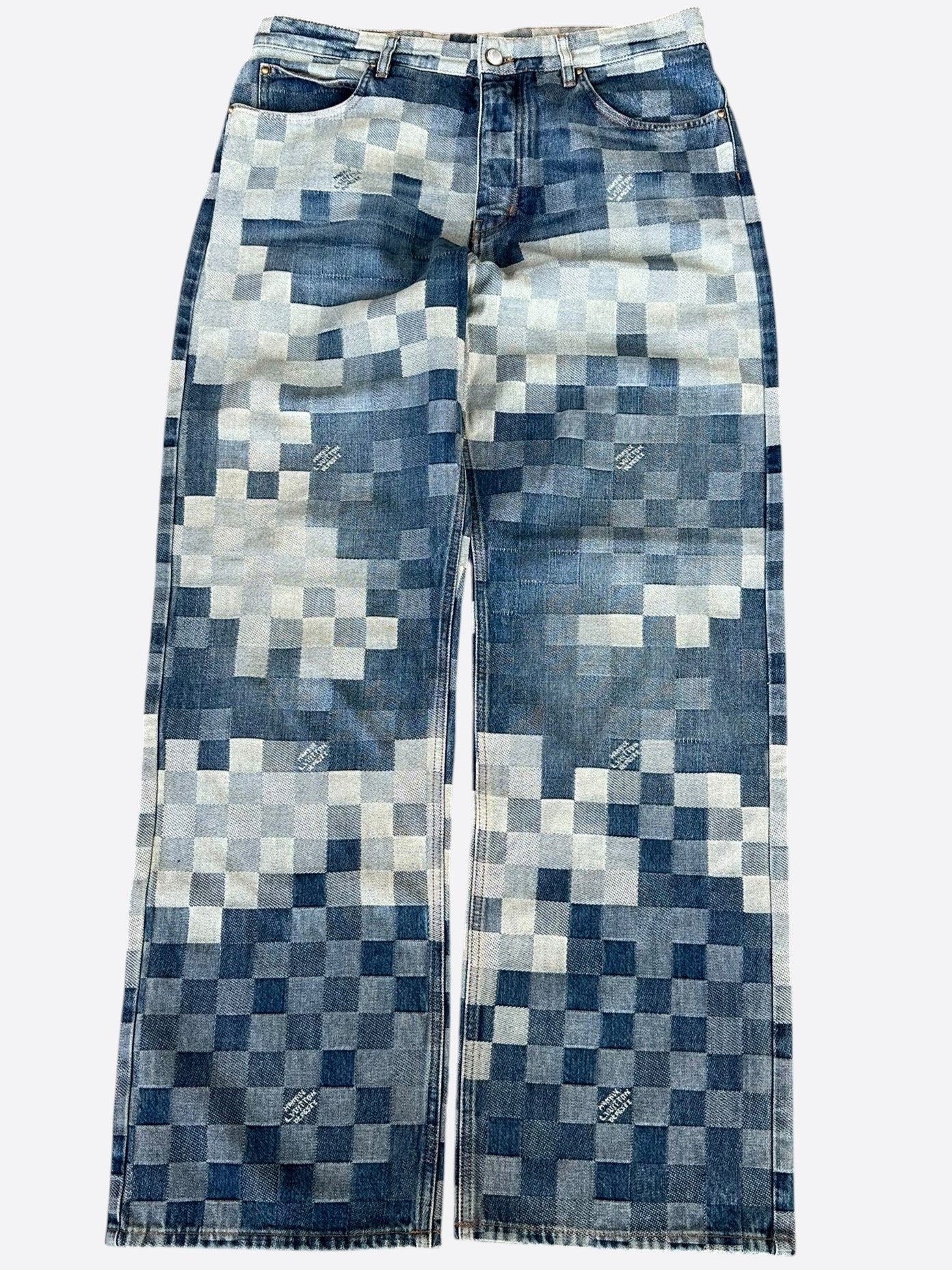 Louis Vuitton Blue Damoflage Jeans