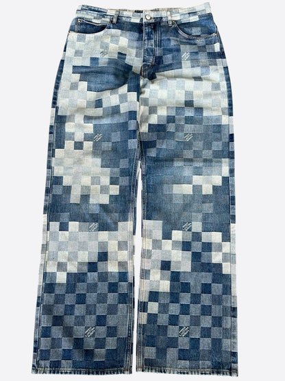 Louis Vuitton Blue Damoflage Jeans