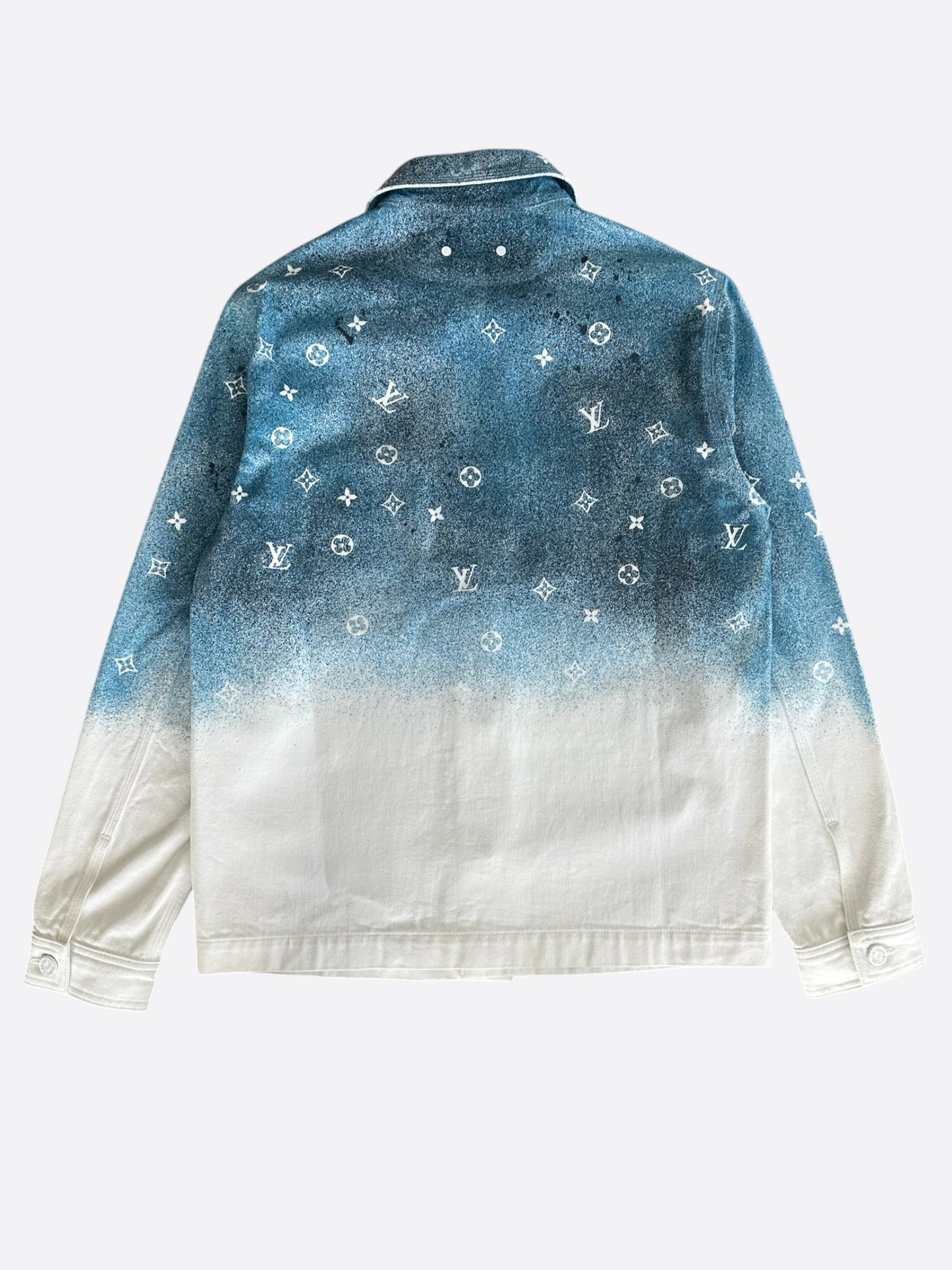 Louis Vuitton Blue & White Gradient Snowfall Monogram Denim Jacket