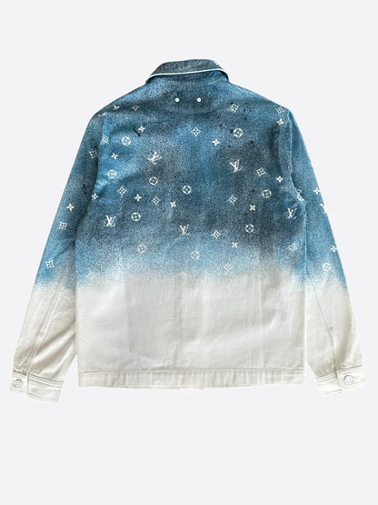 Louis Vuitton Blue & White Gradient Snowfall Monogram Denim Jacket
