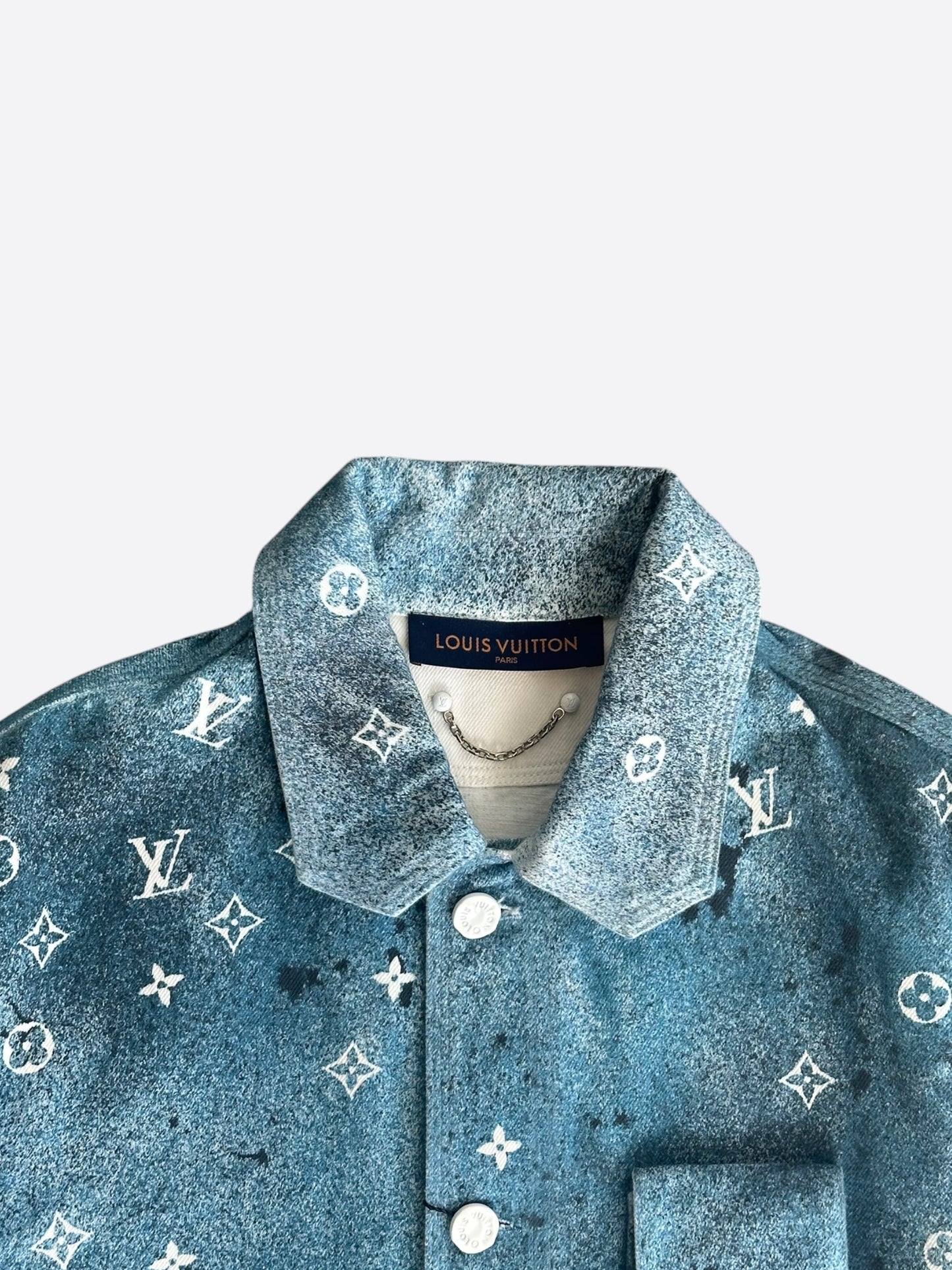 Louis Vuitton Blue & White Gradient Snowfall Monogram Denim Jacket