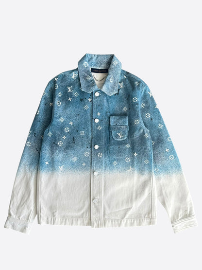 Louis Vuitton Blue & White Gradient Snowfall Monogram Denim Jacket