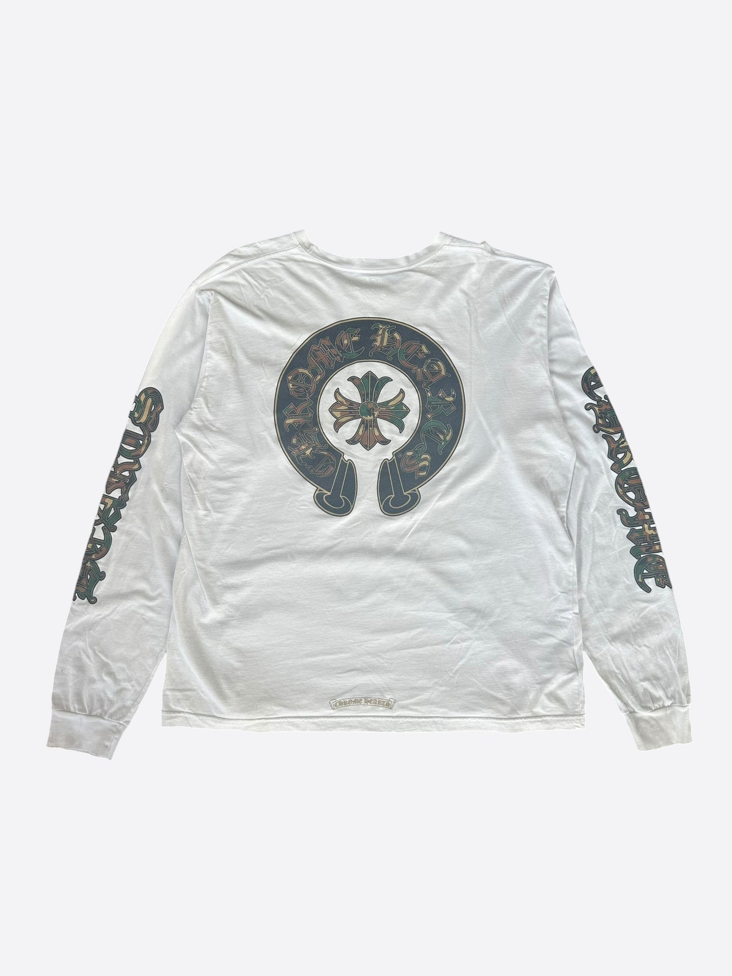 Chrome Hearts White Camouflage Horseshoe Logo Longsleeve T-Shirt