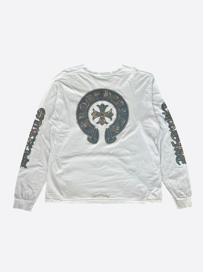 Chrome Hearts White Camouflage Horseshoe Logo Longsleeve T-Shirt