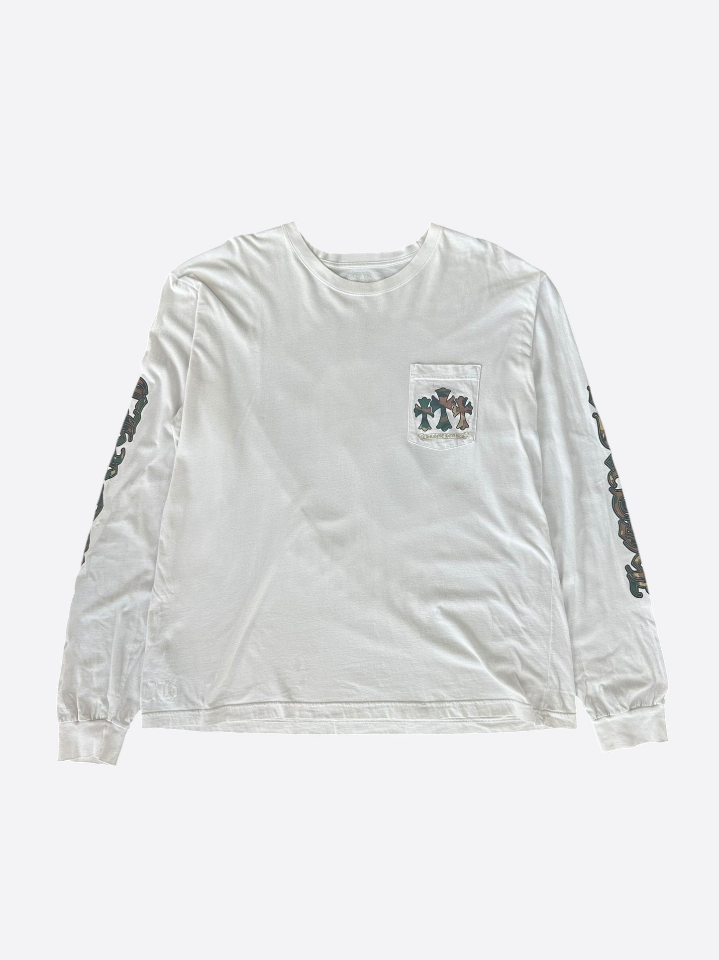 Chrome Hearts White Camouflage Horseshoe Logo Longsleeve T-Shirt