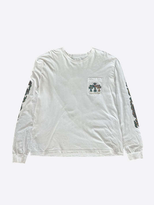Chrome Hearts White Camouflage Horseshoe Logo Longsleeve T-Shirt