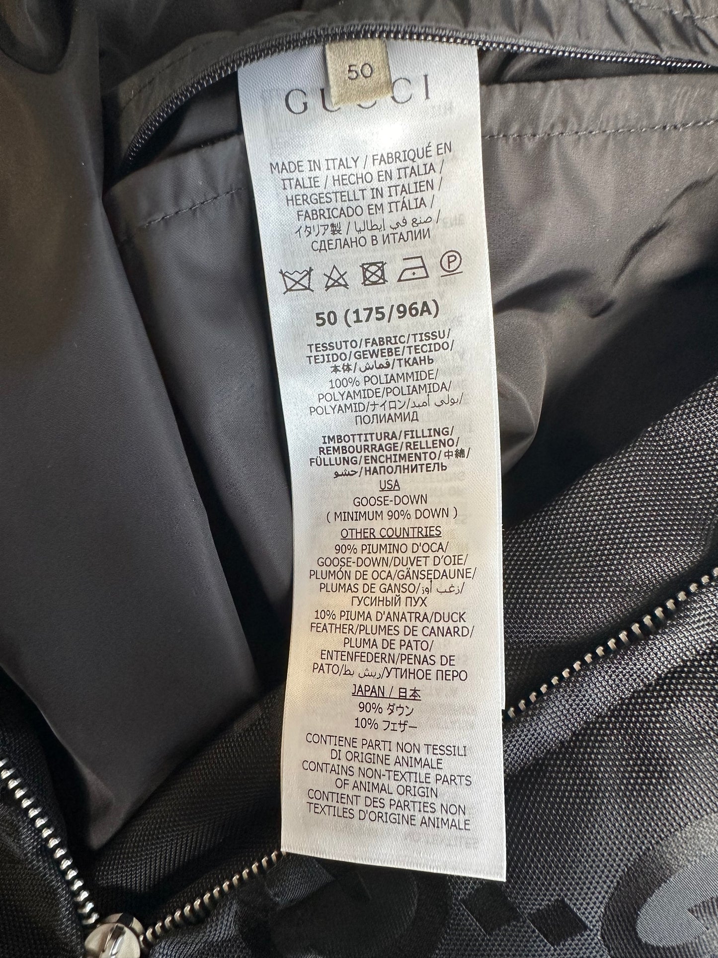 Gucci Black GG Monogram Puffer Jacket