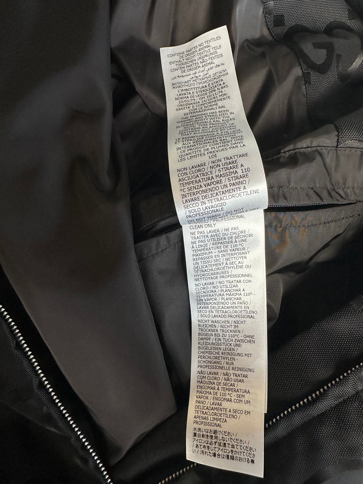 Gucci Black GG Monogram Puffer Jacket