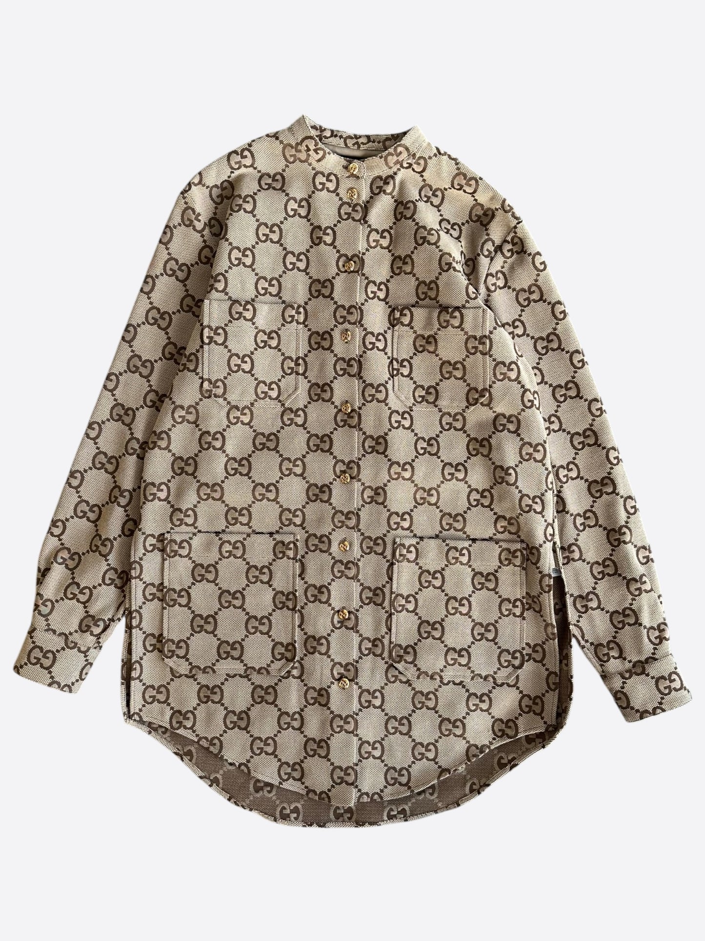 Gucci Tan & Brown GG Monogram Women's Overshirt