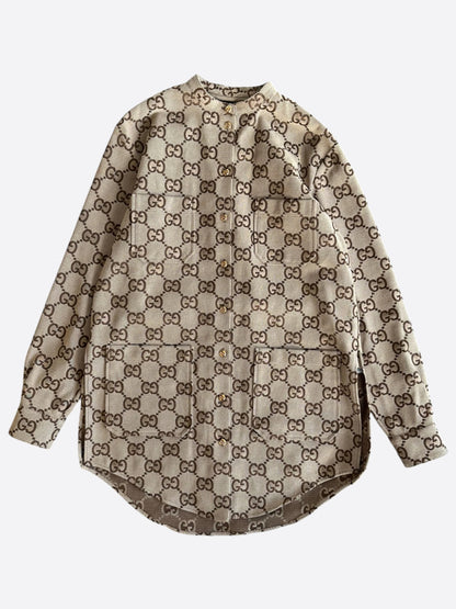 Gucci Tan & Brown GG Monogram Women's Overshirt
