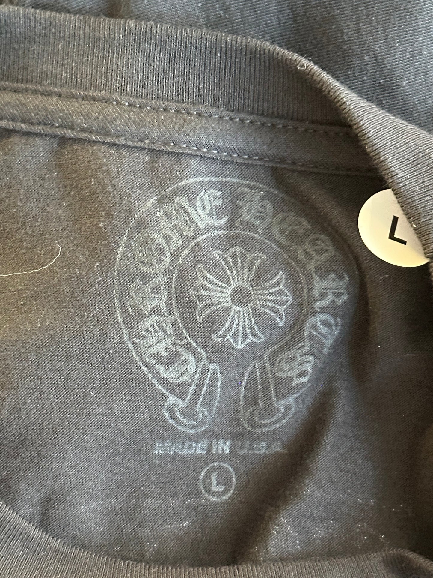 Chrome Hearts Black & White Scroll Logo T-Shirt