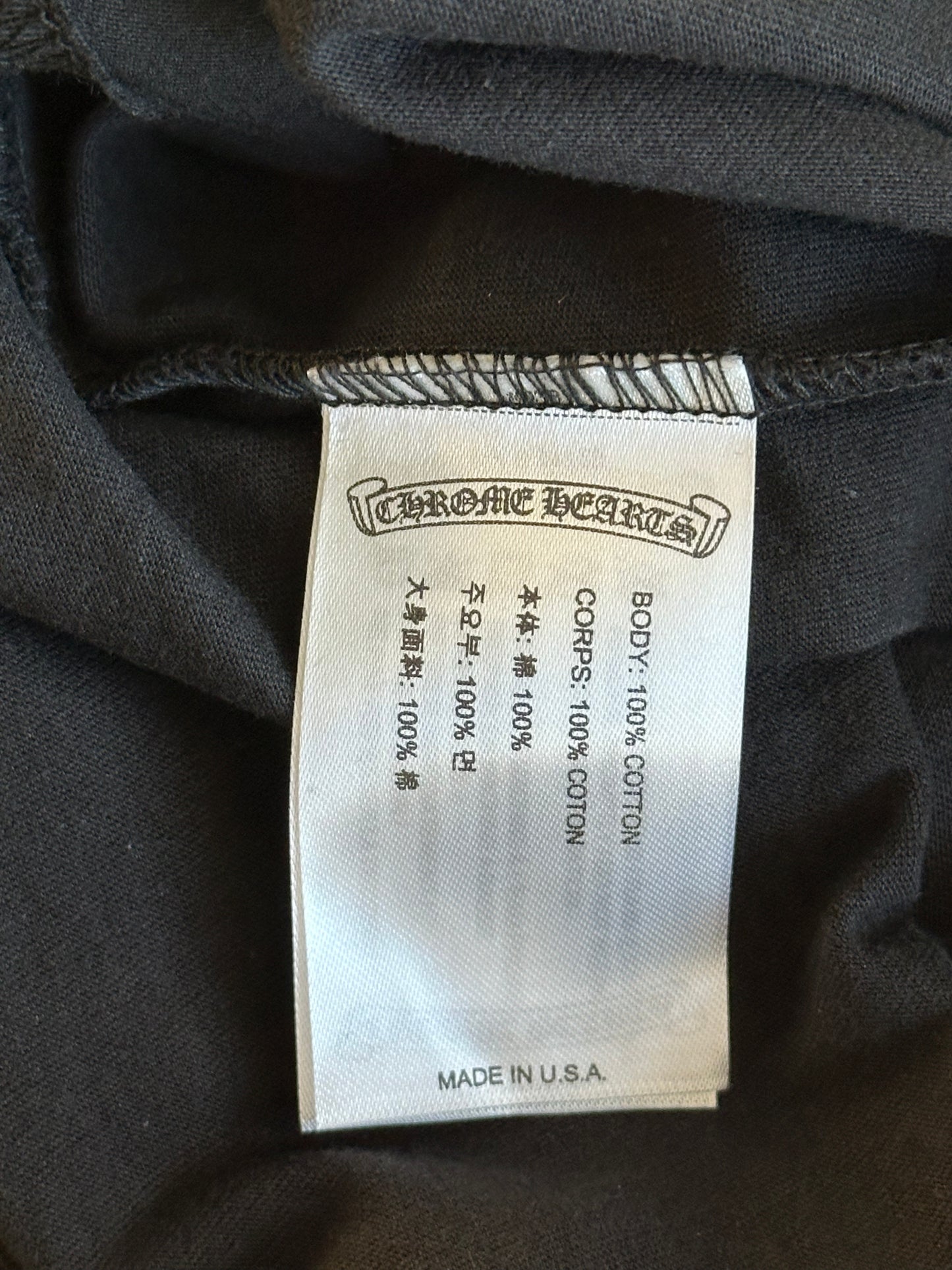 Chrome Hearts Black & White Scroll Logo T-Shirt