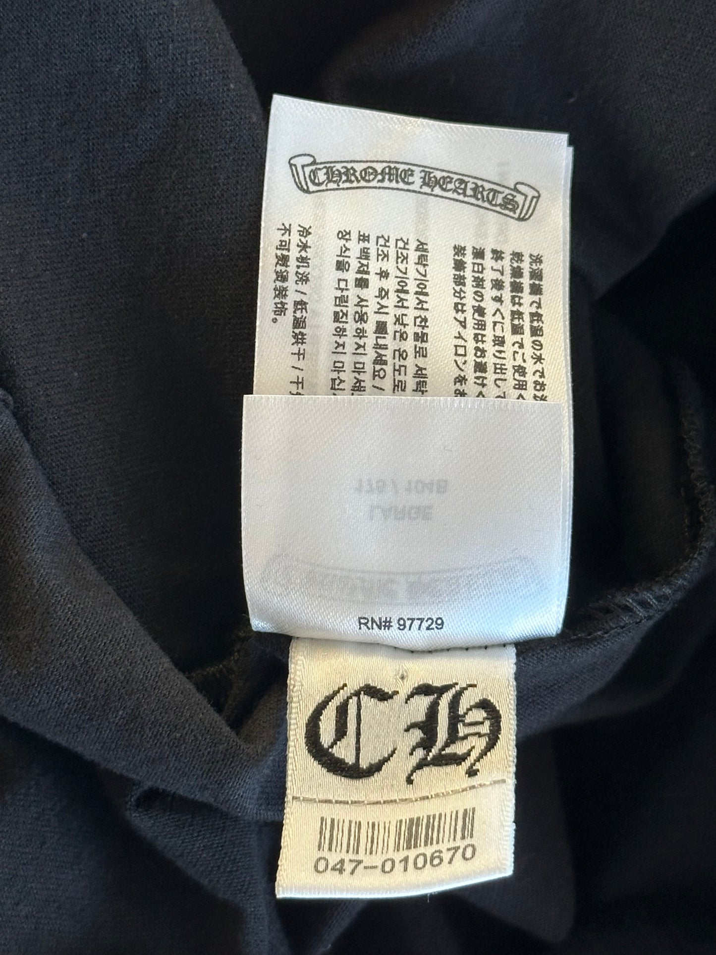 Chrome Hearts Black & White Scroll Logo T-Shirt