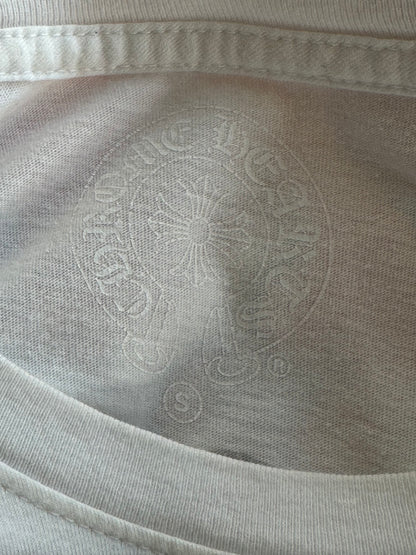 Chrome Hearts White & Orange Striped Dagger Logo T-Shirt