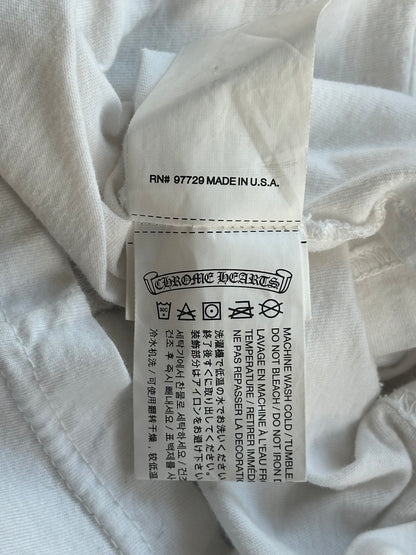 Chrome Hearts White & Orange Striped Dagger Logo T-Shirt