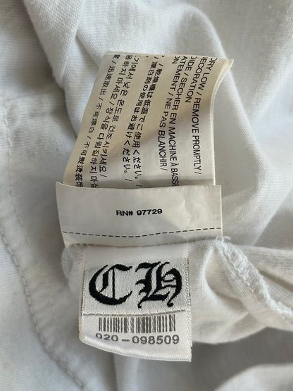 Chrome Hearts White & Orange Striped Dagger Logo T-Shirt