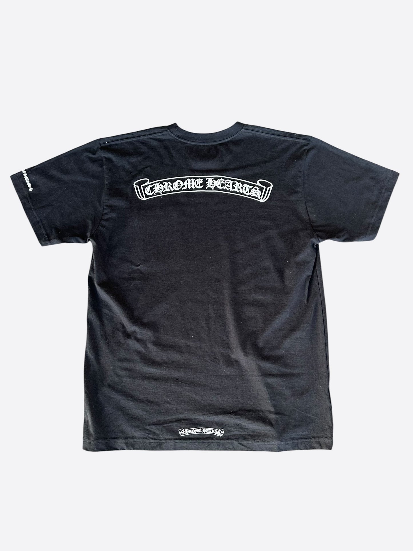 Chrome Hearts Black & White Scroll Logo T-Shirt